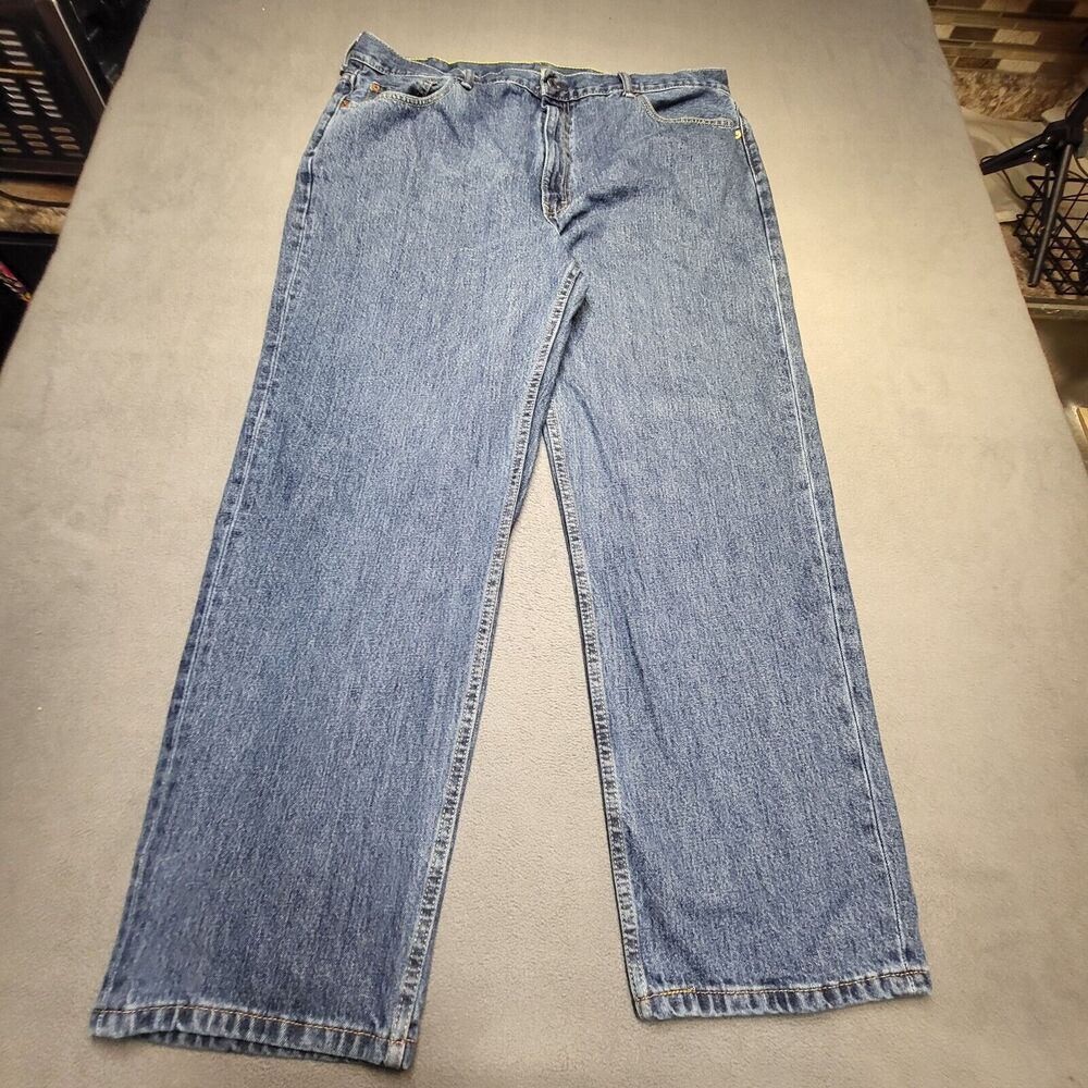 Levi's 550 Jeans‎ Mens 42x31 Blue Relaxed Fit Straight Leg Denim Distressed